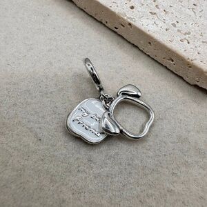 Stylish Silver and White Charm Pendant